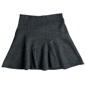 Loft Fit and Flare Gray Herringbone Skirt